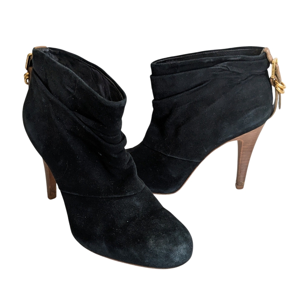 Tory Burch Black Suede Booties Size 7